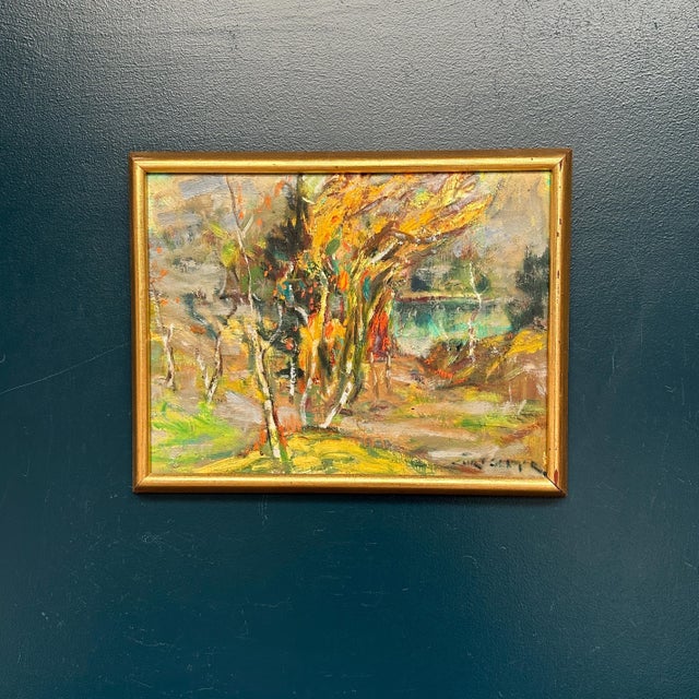 Curt Selmer, Autumn Landscape, 1950s, Oil on Panel, Framed For Sale - Image 15 of 18