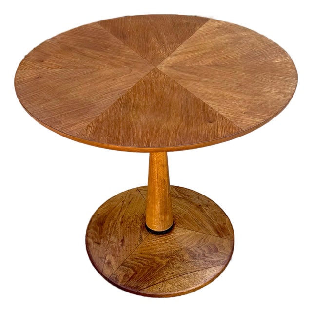 Drexel Declaration Walnut Pedestal Side Table For Sale