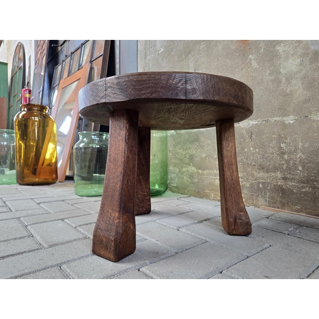 This neat and small round table is very sturdy and made during the 1970s of solid European oak. The design is simple and...
