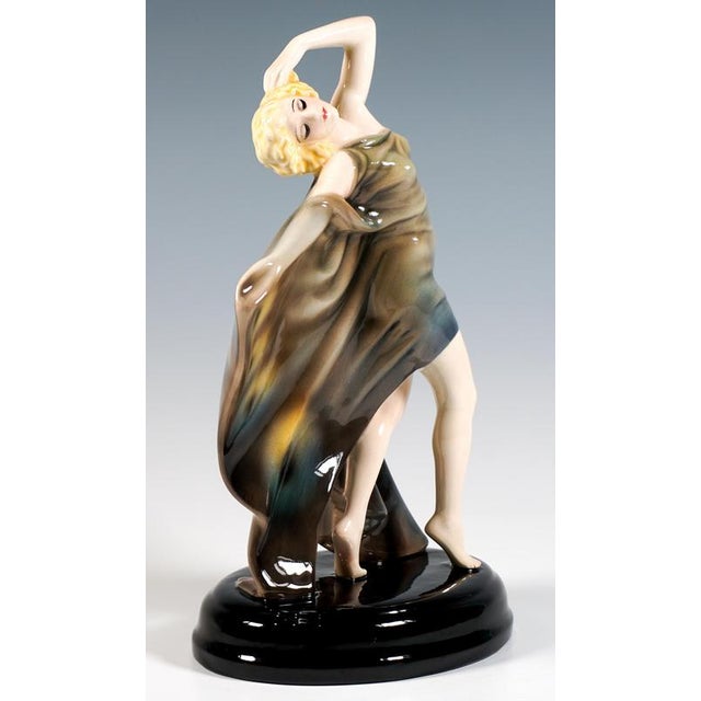 1920s Art Deco Butterfly Dancer by Rudolf Podany for Keramos Vienna, 1930 For Sale - Image 5 of 8