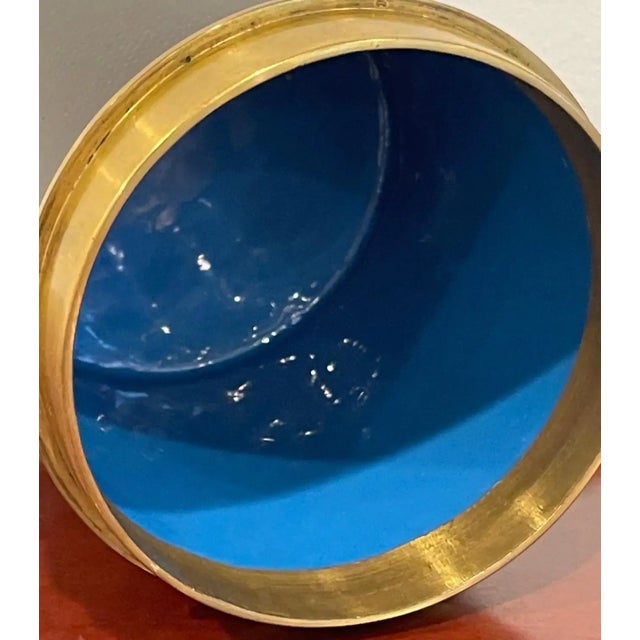 Mid 20th Century Mid-Century Chinese Black & Gold Cloisonné 'Good Luck' Circular Table Box For Sale - Image 4 of 12