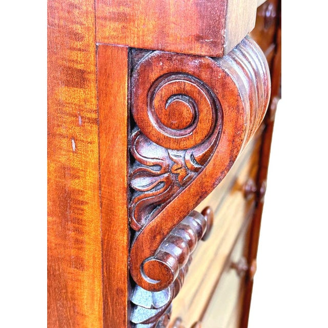 An Extremely Good Quality Mid 19th Century, William IV Period, Mahogany Wellington Chest Of Drawers, Having Well Figured...