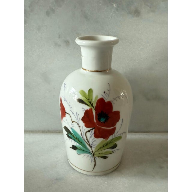 Vintage Hand Painted Bud Vases With Floral Design For Sale - Image 4 of 12