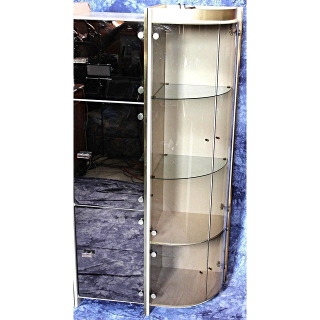 5Piece Smoked Glass Display China Bar Wall Unit Bookcase