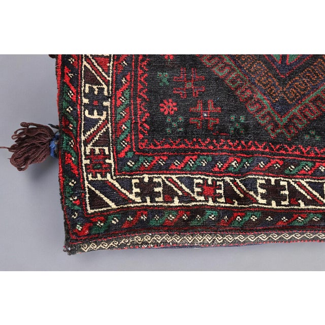Vintage Afghan Nomad Rug Seat Cushion Cover, 1970s For Sale - Image 12 of 14