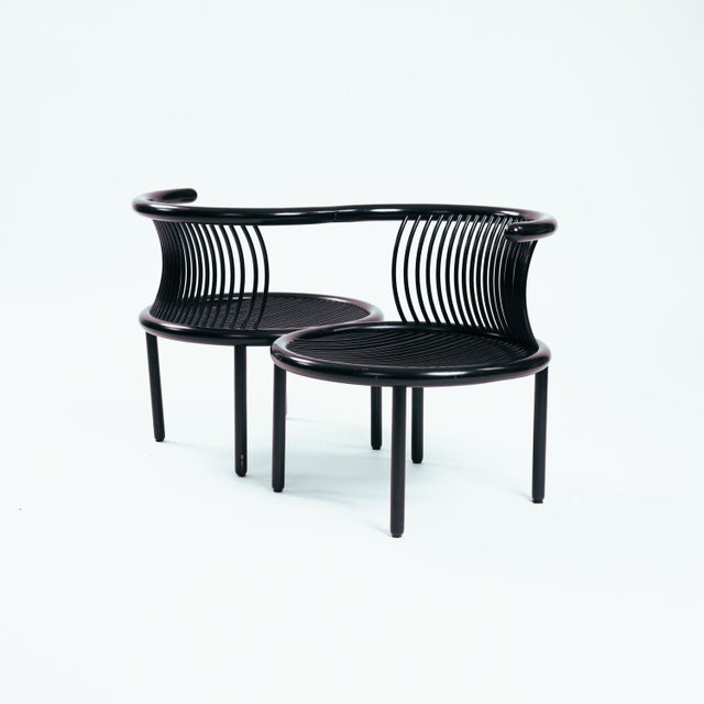 This Vis à Vis Chair, is a unique piece, especially crafted by Lubke for exclusive use at a congress in the 1980s. It was...