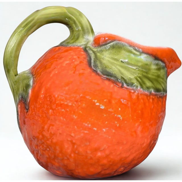 Vintage Majolica Style Citrus Motif Pitcher For Sale - Image 13 of 14
