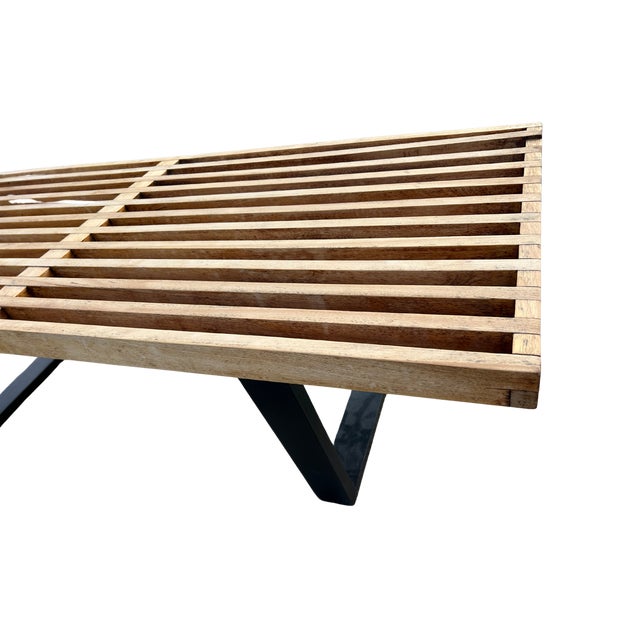 Tan Mid 20th Century Vintage Herman Miller Nelson Platform Bench in Natural Maple For Sale - Image 8 of 12
