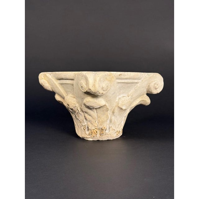 Marble architectural element. This capital may have been part of a column or another decorative element in an...