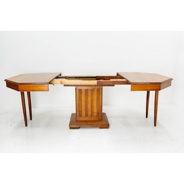 French Extendable Dining Table in Oak, 1940 For Sale - Image 10 of 15
