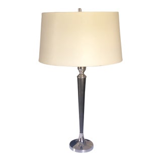 Tanner & Kenzie for Arteriors Home Silver-Plated Tulip Faux Shagreen Lamp For Sale