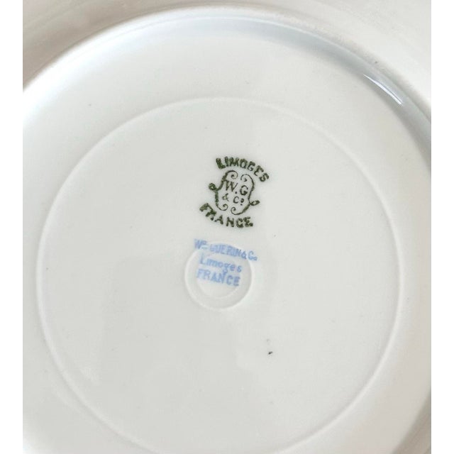 Limoges Haviland Porcelain Dinner Plates – Hand Painted Honeysuckle Floral - Set of 4 For Sale In Louisville - Image 6 of 8