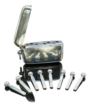 Small Antique Shooting Peg Case, English, Silver Plate, Marker Box, Victorian