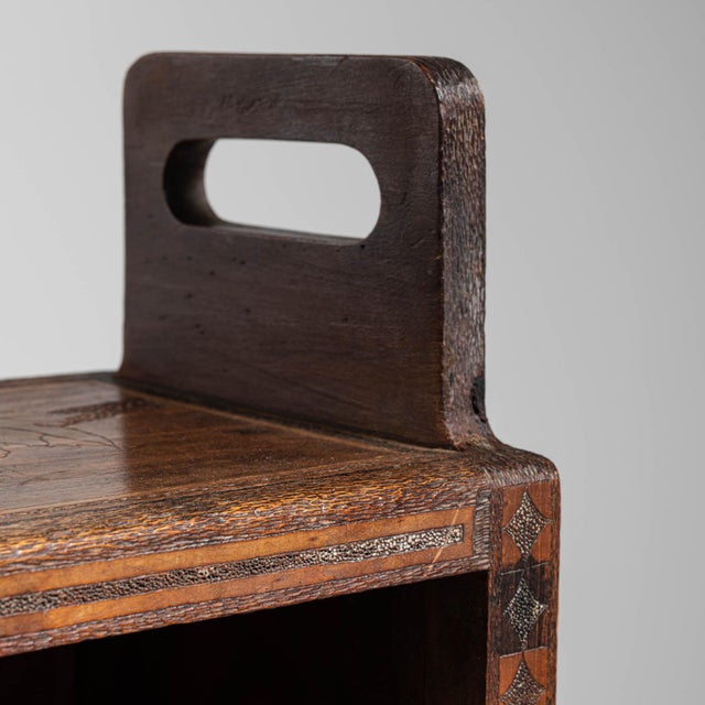 French Provincial 1910-1919 France Weathered Dark Oak Open Oak Bookshelf For Sale - Image 3 of 10