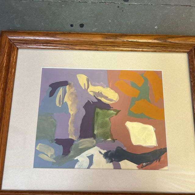 1950’s original abstract expressionist watercolor painting. Measures 16.5x13.5 overall. Check out my shop Robins Egg...