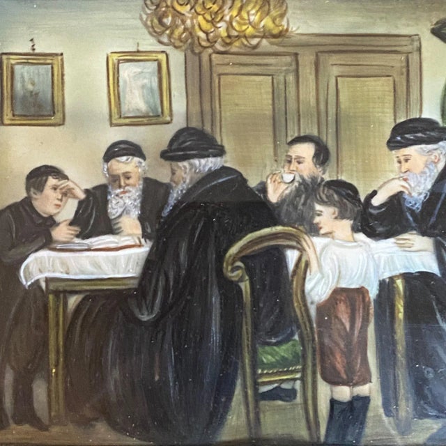 Late 19th Century Figurative Miniature Judaica Watercolor Painting, Framed For Sale - Image 4 of 9