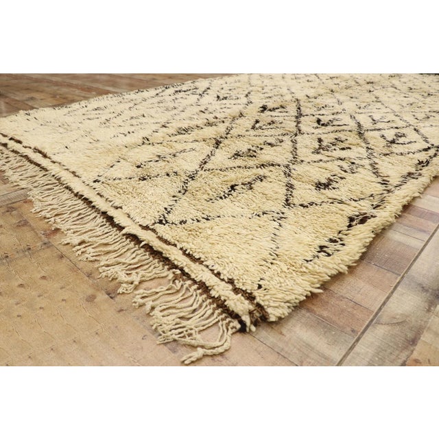 Vintage Berber Beni Ourain Moroccan Rug - 07'01 X 14'00 For Sale In Dallas - Image 6 of 9