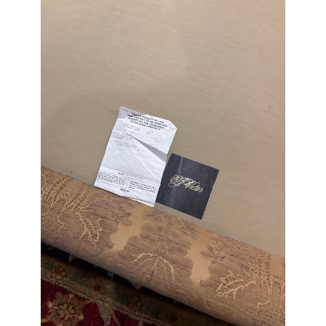 Ej Victor Ultra-Premium Classic Sofa With Silk Damask Gold Upholstery in Like-New Condition For Sale In Philadelphia - Image 6 of 6