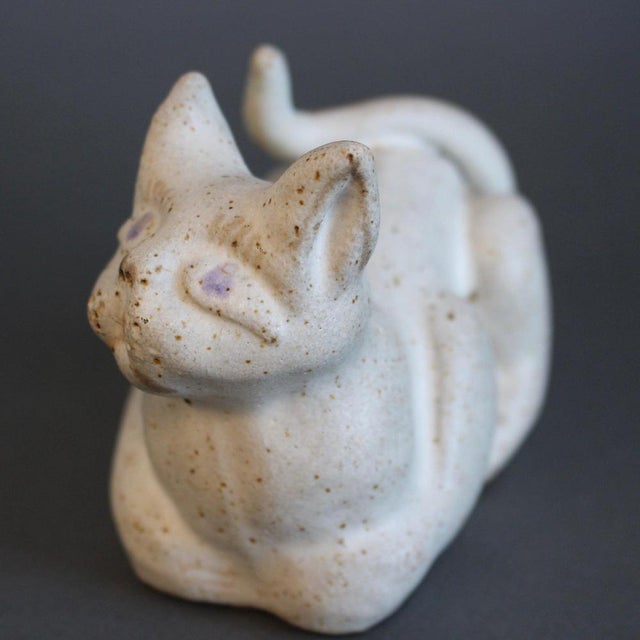 Vintage Italian Ceramic Loafing Cat by Bruno Gambone, 1980s For Sale - Image 10 of 15