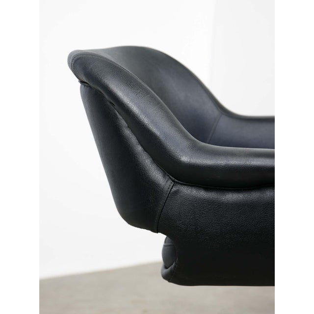 Vintage Italian Black Leatherette and Chrome Swivel Chair, 1970s For Sale - Image 14 of 18