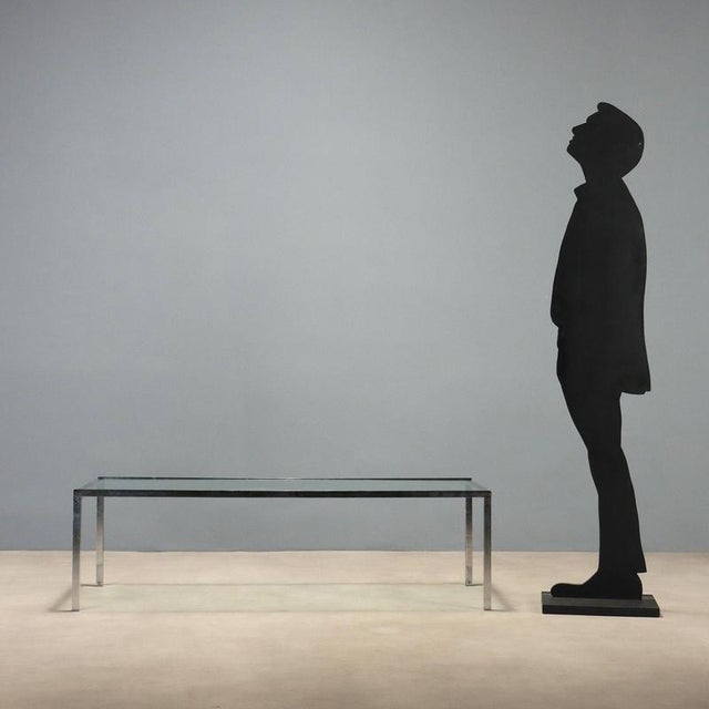 Center table designed by Ross Littell for a 1960s and 1970s De Padova production, featuring an essential and modern...