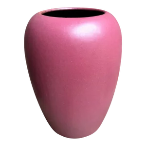 Vintage Arts and Crafts Style Large Matte Burgundy Pottery Vase Scheurich West Germany 509 28