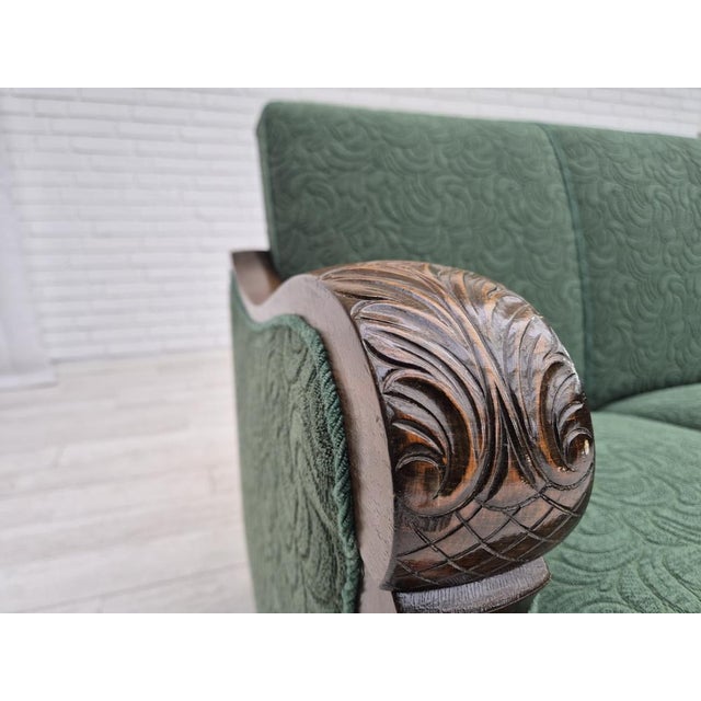 3-Seater Sofa in Green Furniture Blend Wool and Beech, 1950s For Sale - Image 18 of 18
