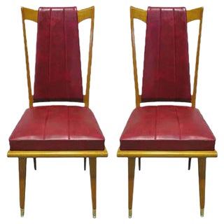 Set of Art Deco French Side Chairs, 1940s For Sale