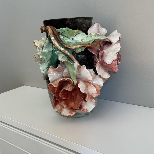Mid 19th Century Edourd Gilles Majolica Vase- Large For Sale - Image 5 of 12