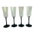 Vintage French Tuxedo Champagne Flutes | Arcoroc Luminarc | Set of Four For Sale
