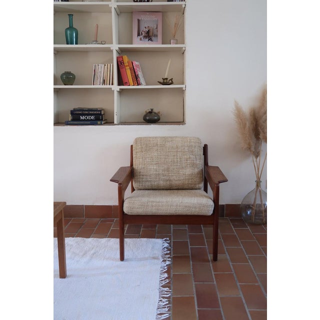 Scandinavian Teak Lounge Chair with Slatted Back, 1960s For Sale - Image 9 of 12