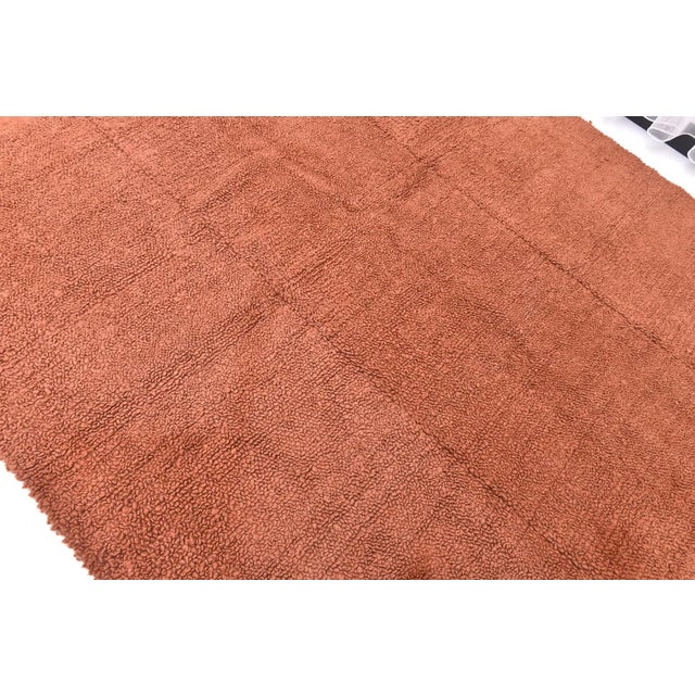 1970s Turkish Handloom Home Living Terracota Rug For Sale - Image 6 of 9