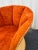 Wood 1960's Sculptural Rattan Barrel Chairs in Original Orange Chenille- A Pair For Sale - Image 7 of 12