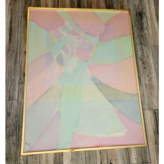 1970s Large Abstract Pastel Painting Harris Strong Original For Sale In Orlando - Image 6 of 10