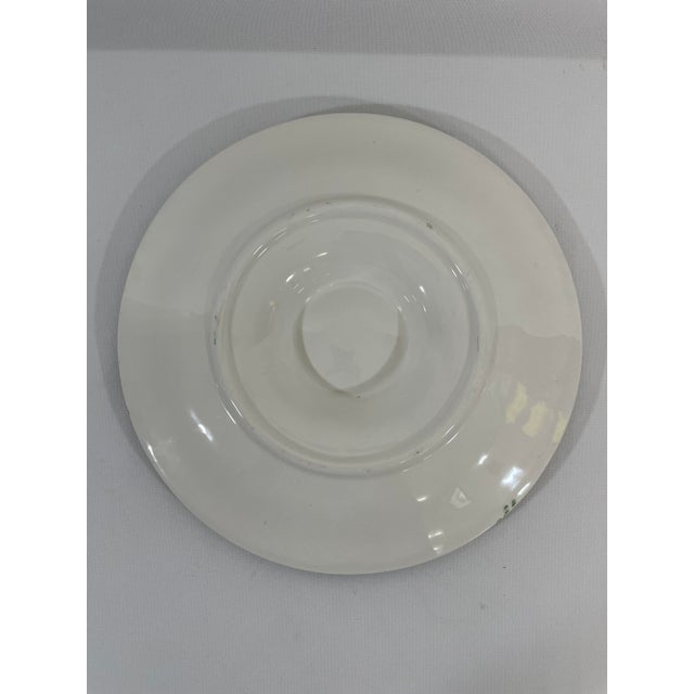 Green Antique 1920s French Longchamp Majolica Green and White Oyster Plate For Sale - Image 8 of 15