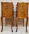 Pair of French Louis XV Revival Inlaid Bedside Tables with Three Drawers, 1940s For Sale - Image 10 of 11