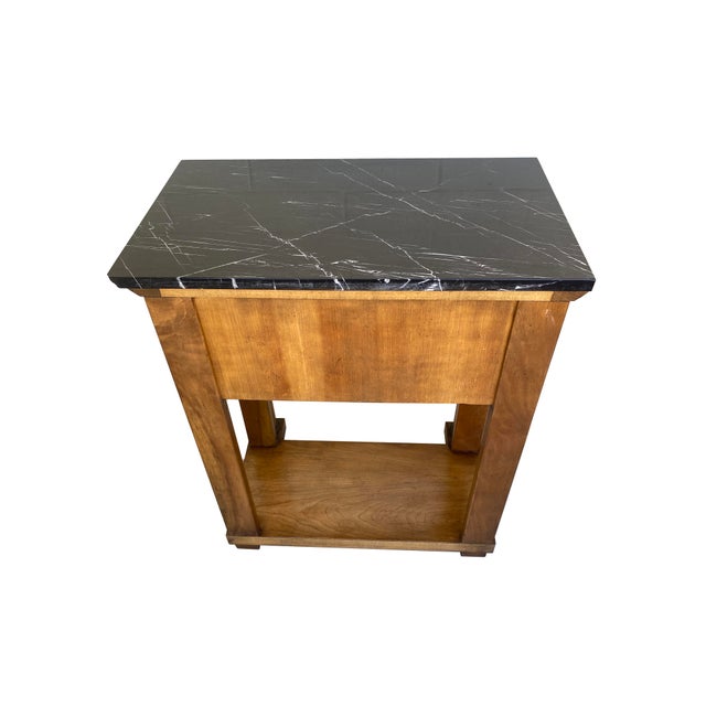 Brown Neoclassical-Style Bedside or Side Tables With Marble Tops, by Baker Furniture For Sale - Image 8 of 18