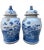 These are a pair of contemporary attractive pair of large indigo blue and bone Chinese porcelain temple / ginger jars....