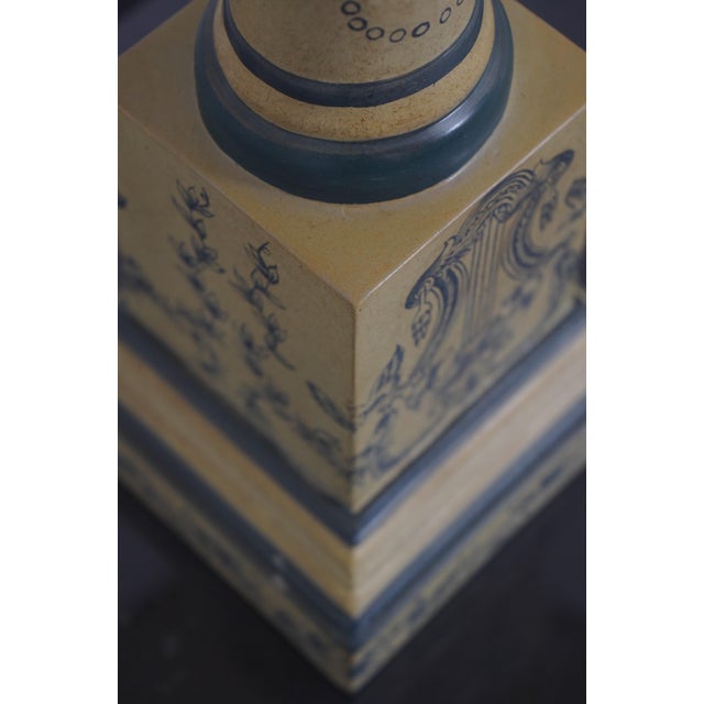 Blue 1970s Pierre French Country Neoclassical Table Lamps - a Pair For Sale - Image 8 of 13