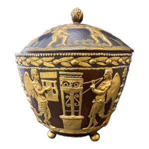Music and Wine, Lidded Bronze Bowl by Caldwell
