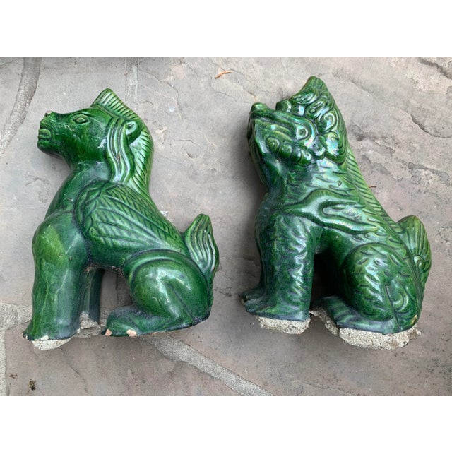 Green 1960s Clay Foo Dog and Horse - Set of 2 For Sale - Image 8 of 11