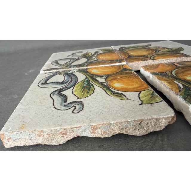 Mosaic of Tiles with Fruit Motif from Cerámica Sevilla, 1950s, Set of 4 For Sale - Image 3 of 7