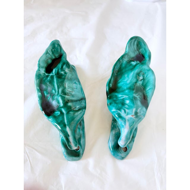 Handcrafted Teal Enameled Door Handles by Gabbianelli, 1950s, Set of 2 For Sale - Image 10 of 18