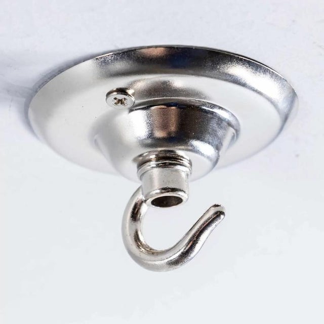 Textile Vintage Mouth Blown Splayed Button Opaline Pendant Lamp, 1950s For Sale - Image 7 of 17