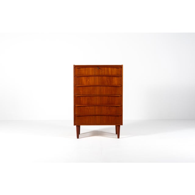 Vintage Danish Teak Tallboy Chest of Drawers, 1960s For Sale - Image 6 of 13