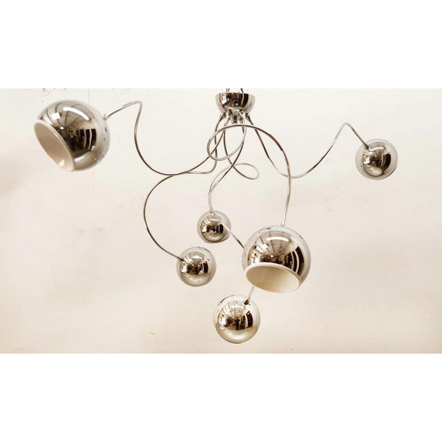 Adjustable Chandelier with Chrome Spheres For Sale - Image 5 of 14