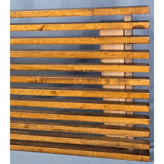 Solid Walnut Slat Bench or Coffee Table, Mid Century George Nelson Style For Sale - Image 12 of 16