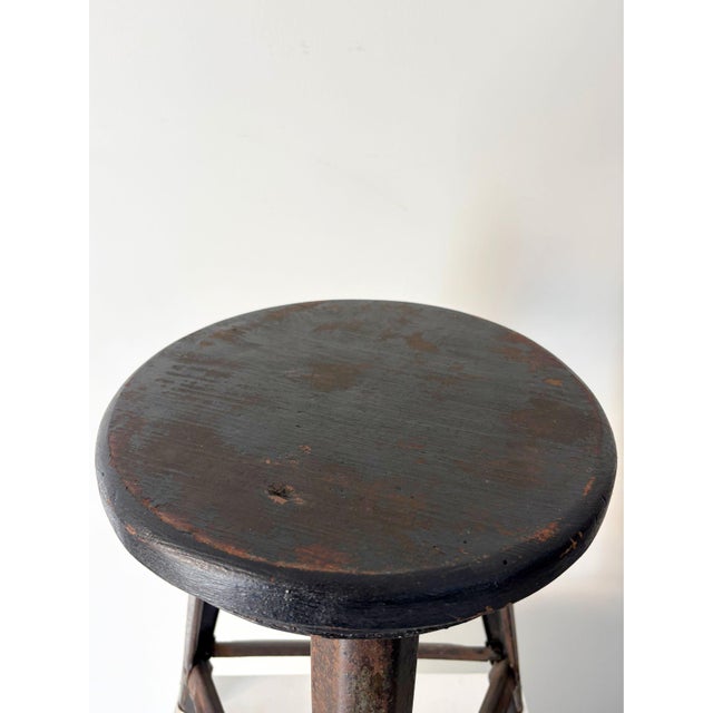 Industrial Stool in Iron and Wood, 1920s For Sale - Image 4 of 8