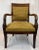 Antique Hand carved Wooden frame armchairs. Cir. 1850. Green and Yellow Mid Century Upholstery. Sourced in the South of...