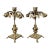 Circa 1970 Mottahedeh Brass Pear Tree Candlestick Holders - A Pair For Sale